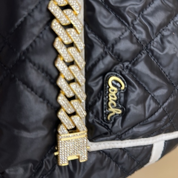 Men’s Cuban link goldstone bracelet with rhinestones about 7.5 inches long… - Picture 3 of 5